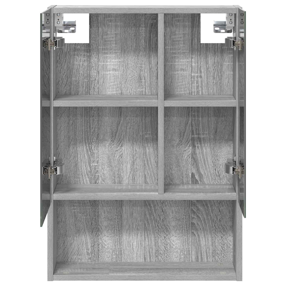 Produktbild för Badrumsspegelskåp Grå Sonoma 50 x 14,5 x 70 cm Konstruerat trä