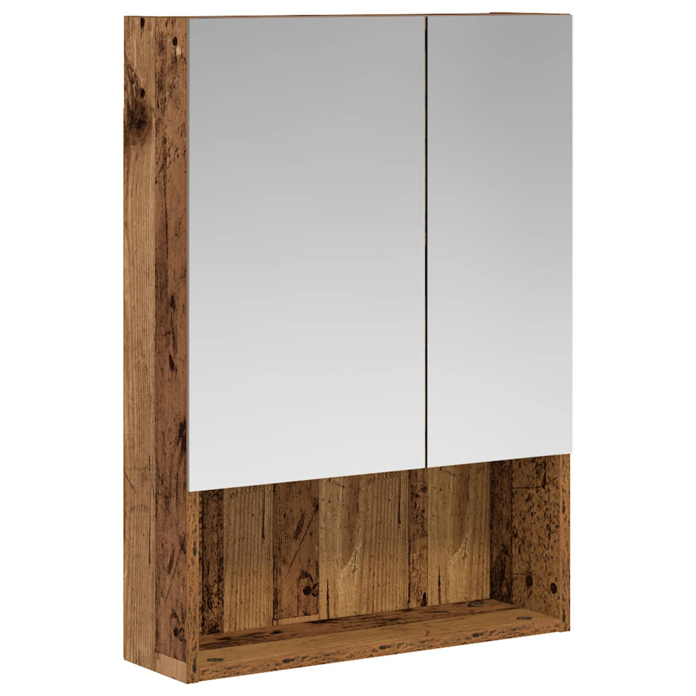 Produktbild för Badrumsspegelskåp Gammalt trä 50 x 14,5 x 70 cm Konstruerat trä
