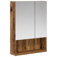 Produktbild för Badrumsspegelskåp Gammalt trä 50 x 14,5 x 70 cm Konstruerat trä