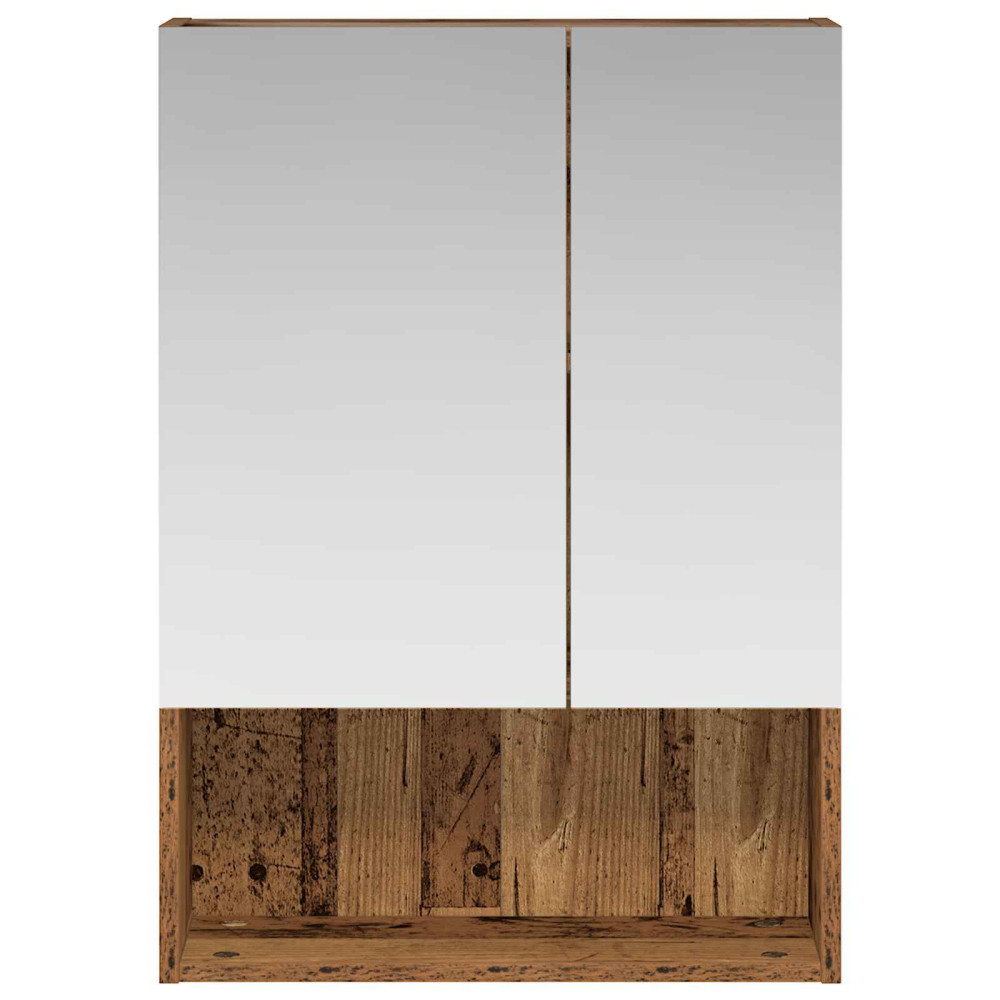 Produktbild för Badrumsspegelskåp Gammalt trä 50 x 14,5 x 70 cm Konstruerat trä