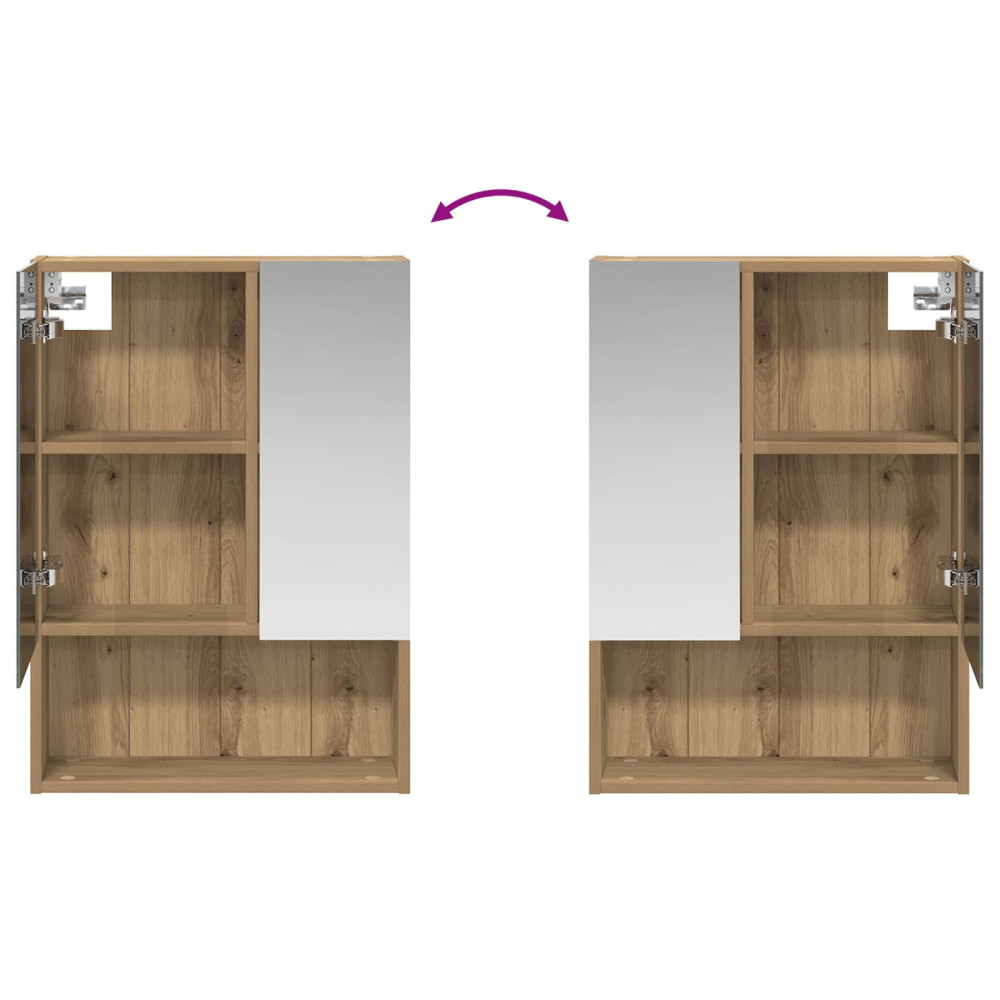 Produktbild för Badrumsspegelskåp Artisan Ek 50 x 14,5 x 70 cm Konstruerat trä