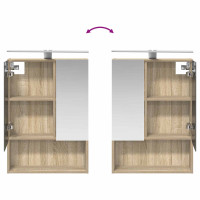 Produktbild för Badrumsspegelskåp Sonoma-ek 50 x 14,5 x 70 cm Konstruerat trä