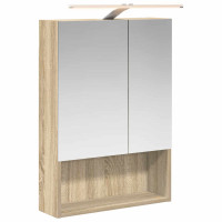 Produktbild för Badrumsspegelskåp Sonoma-ek 50 x 14,5 x 70 cm Konstruerat trä