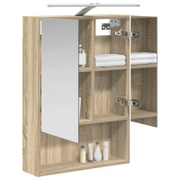 Produktbild för Badrumsspegelskåp Sonoma-ek 50 x 14,5 x 70 cm Konstruerat trä