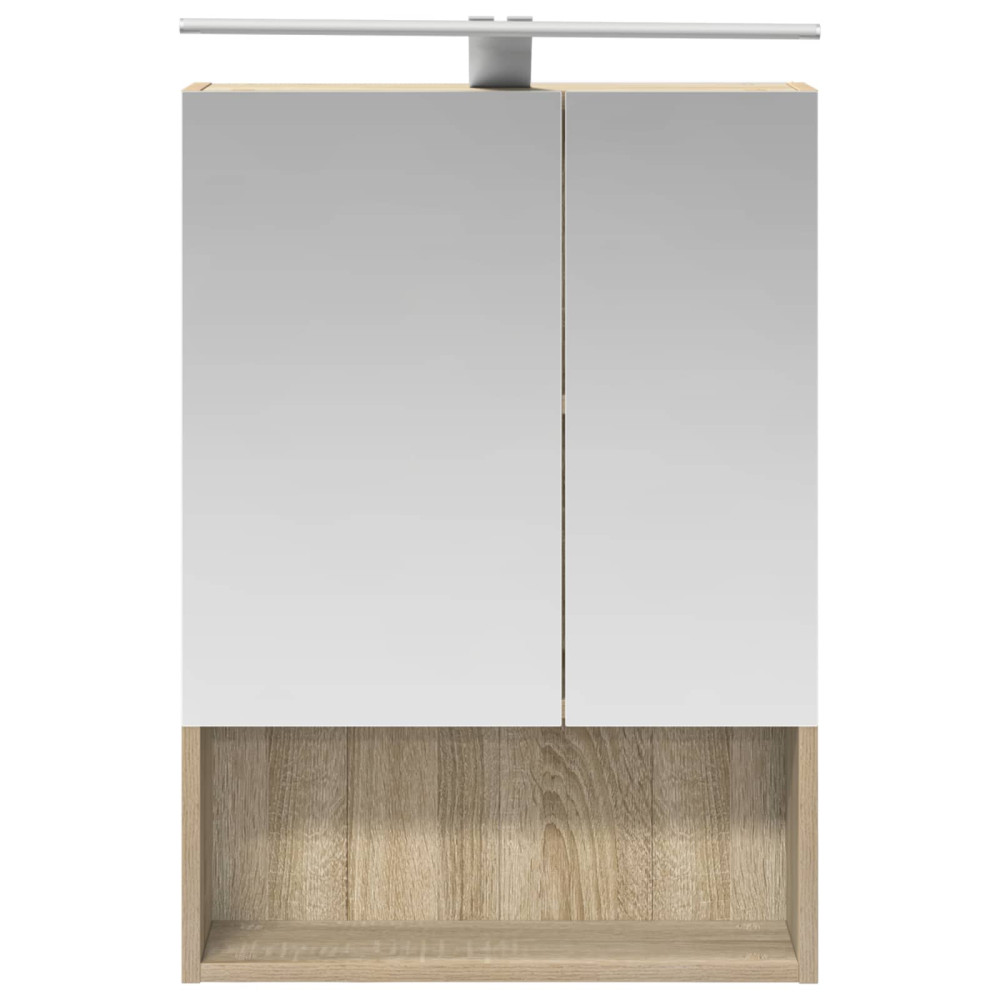 Produktbild för Badrumsspegelskåp Sonoma-ek 50 x 14,5 x 70 cm Konstruerat trä