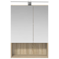 Produktbild för Badrumsspegelskåp Sonoma-ek 50 x 14,5 x 70 cm Konstruerat trä