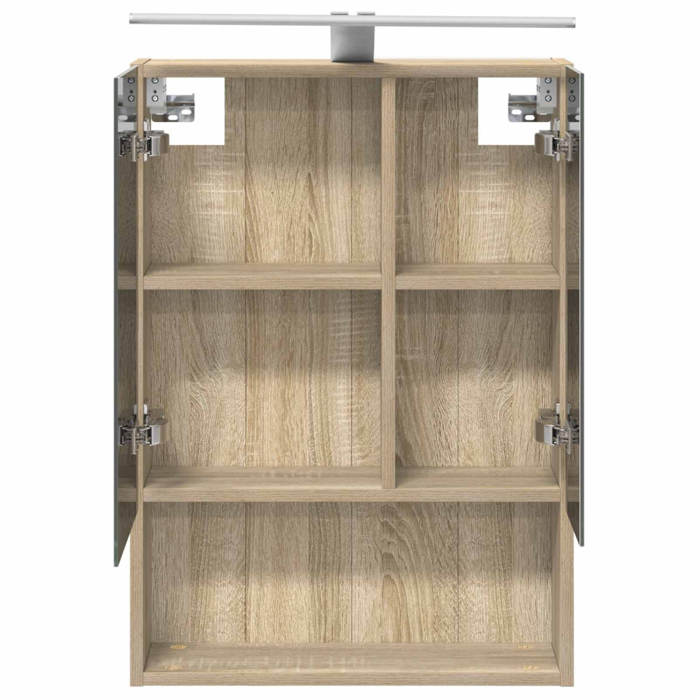 Produktbild för Badrumsspegelskåp Sonoma-ek 50 x 14,5 x 70 cm Konstruerat trä