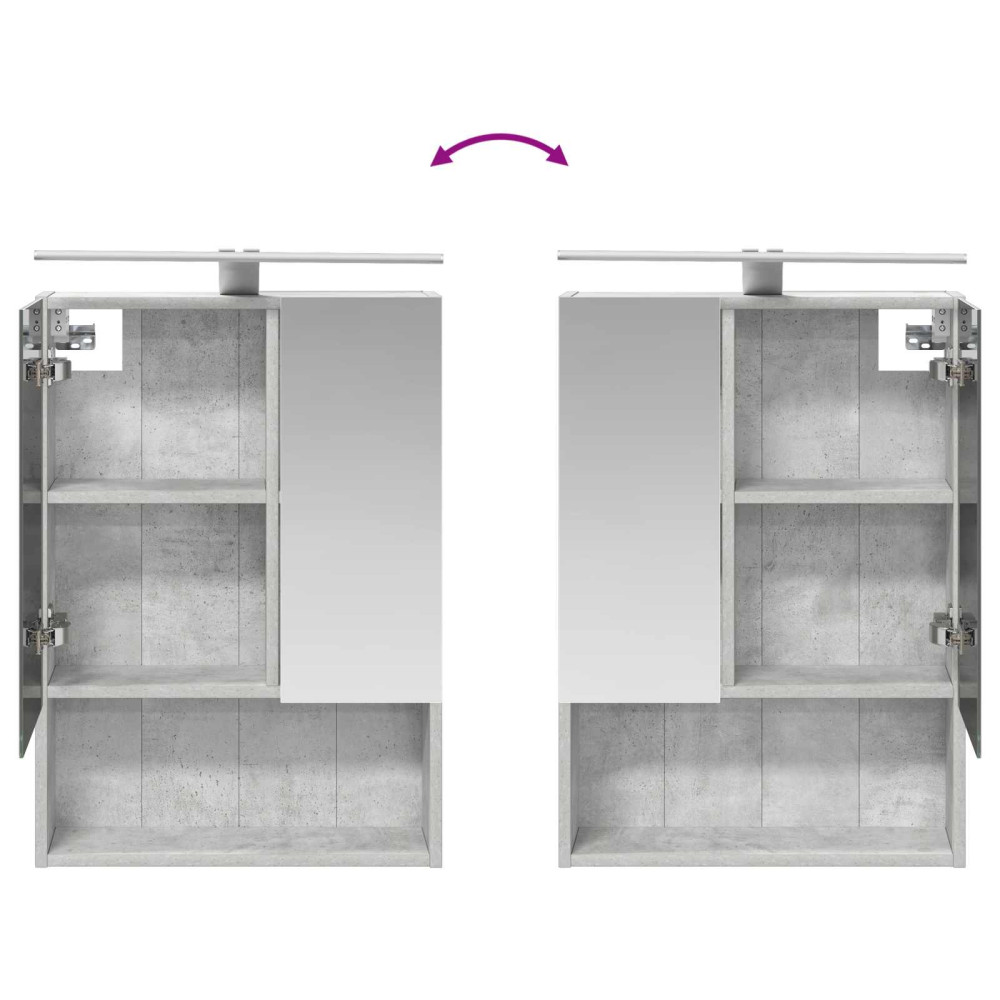 Produktbild för Badrumsspegelskåp Betonggrå 50 x 14,5 x 70 cm Konstruerat trä