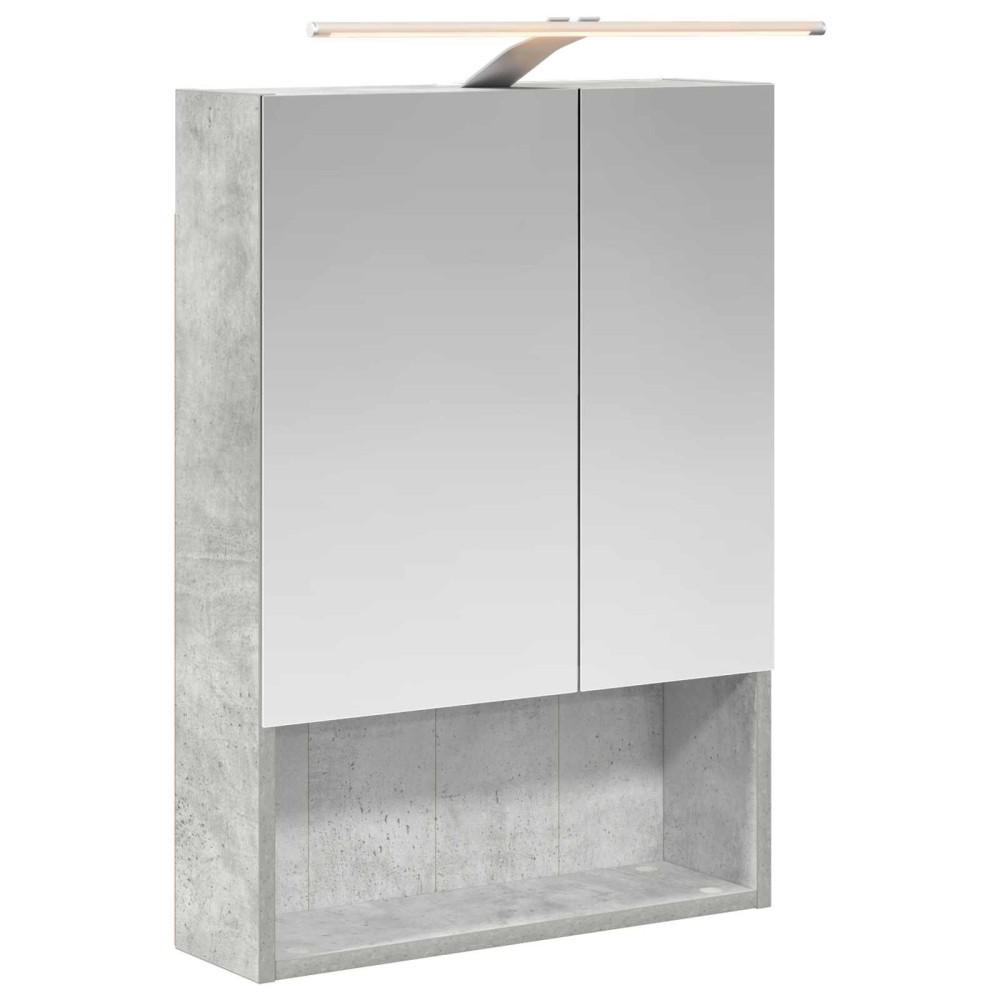 Produktbild för Badrumsspegelskåp Betonggrå 50 x 14,5 x 70 cm Konstruerat trä