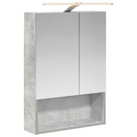 Produktbild för Badrumsspegelskåp Betonggrå 50 x 14,5 x 70 cm Konstruerat trä