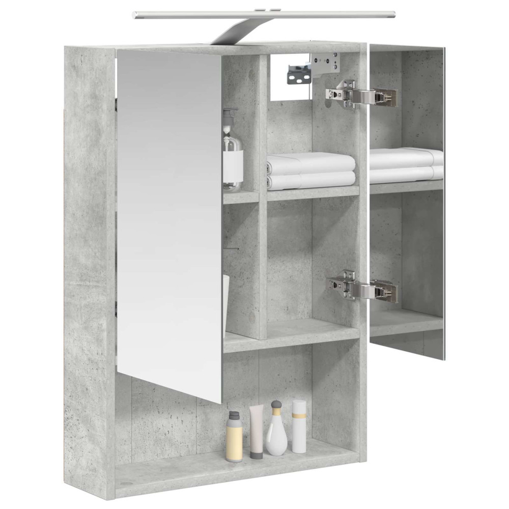 Produktbild för Badrumsspegelskåp Betonggrå 50 x 14,5 x 70 cm Konstruerat trä
