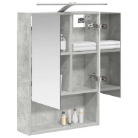 Produktbild för Badrumsspegelskåp Betonggrå 50 x 14,5 x 70 cm Konstruerat trä