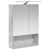 Produktbild för Badrumsspegelskåp Betonggrå 50 x 14,5 x 70 cm Konstruerat trä