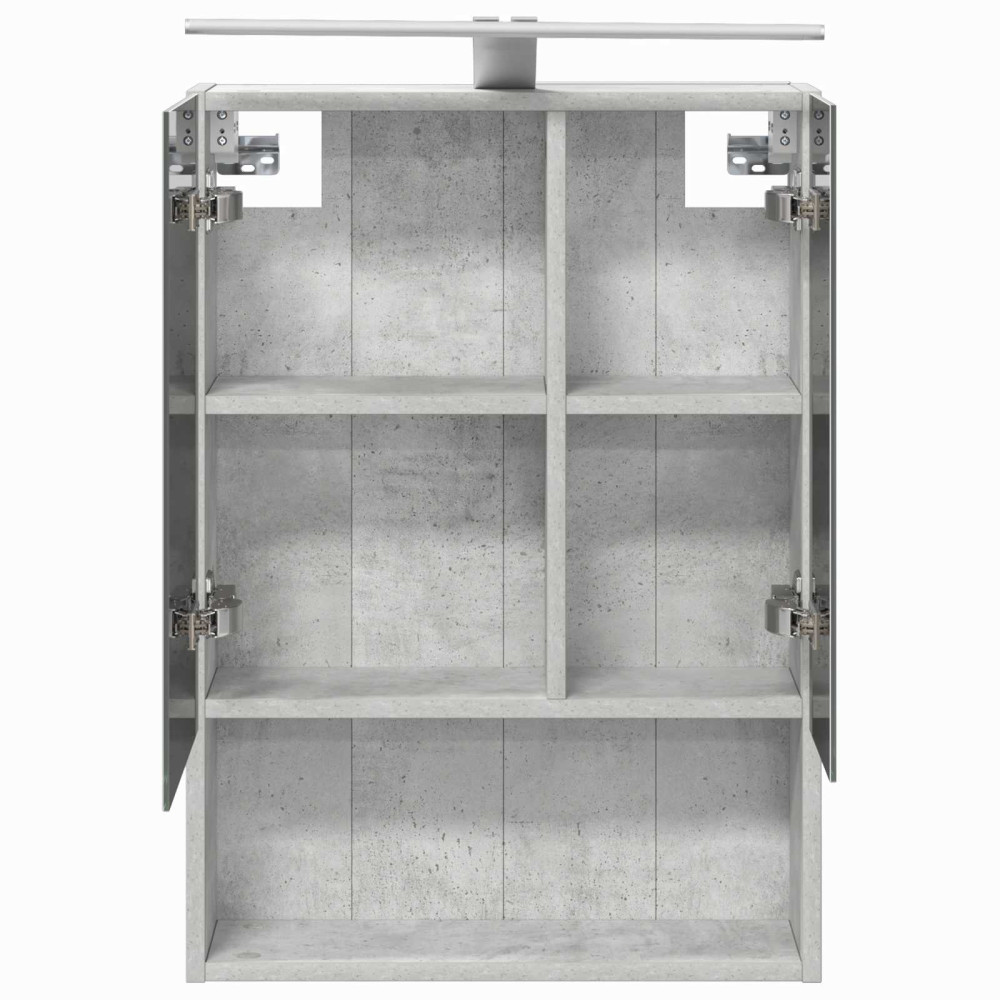 Produktbild för Badrumsspegelskåp Betonggrå 50 x 14,5 x 70 cm Konstruerat trä