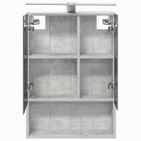 Produktbild för Badrumsspegelskåp Betonggrå 50 x 14,5 x 70 cm Konstruerat trä