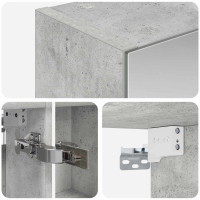 Produktbild för Badrumsspegelskåp Betonggrå 50 x 14,5 x 70 cm Konstruerat trä