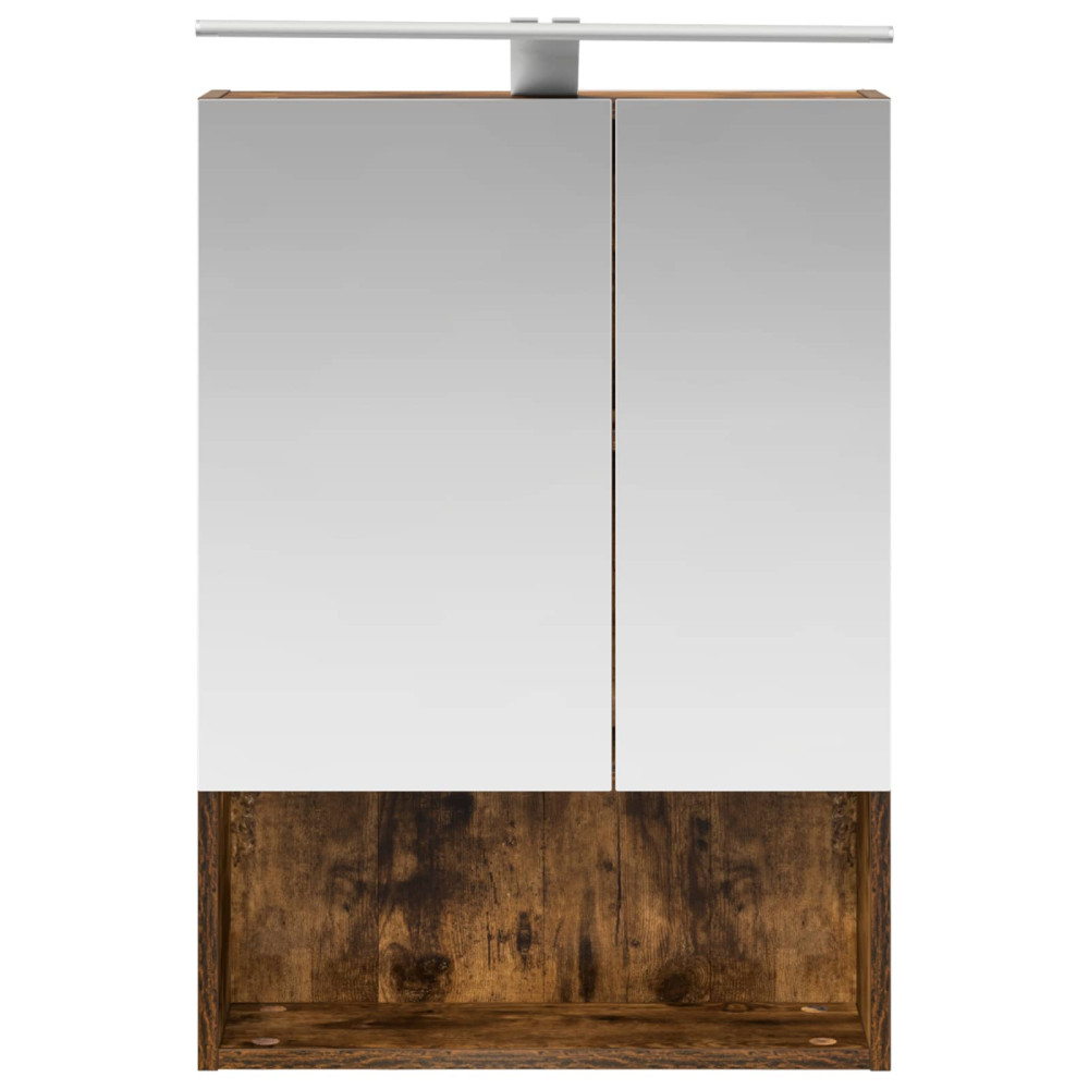 Produktbild för Badrumsspegelskåp Rökt ek 50 x 14,5 x 70 cm Konstruerat trä