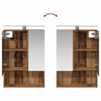 Produktbild för Badrumsspegelskåp Gammalt trä 50 x 14,5 x 70 cm Konstruerat trä