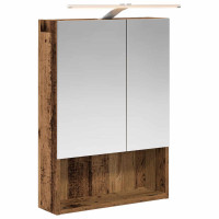Produktbild för Badrumsspegelskåp Gammalt trä 50 x 14,5 x 70 cm Konstruerat trä