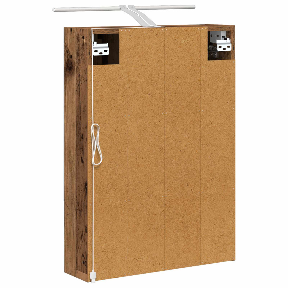 Produktbild för Badrumsspegelskåp Gammalt trä 50 x 14,5 x 70 cm Konstruerat trä