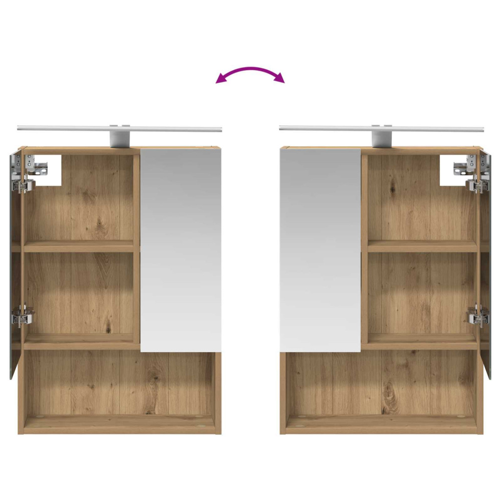 Produktbild för Badrumsspegelskåp Artisan Ek 50 x 14,5 x 70 cm Konstruerat trä