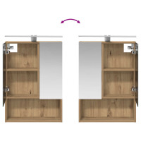 Produktbild för Badrumsspegelskåp Artisan Ek 50 x 14,5 x 70 cm Konstruerat trä