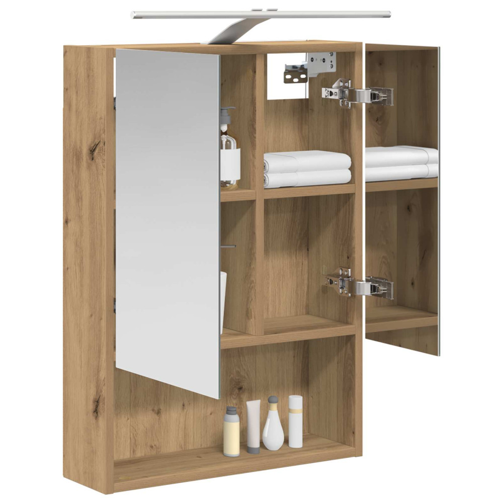 Produktbild för Badrumsspegelskåp Artisan Ek 50 x 14,5 x 70 cm Konstruerat trä