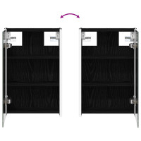 Produktbild för Badrumsspegelskåp Svart Ek 33 x 11,5 x 50 cm Konstruerat trä