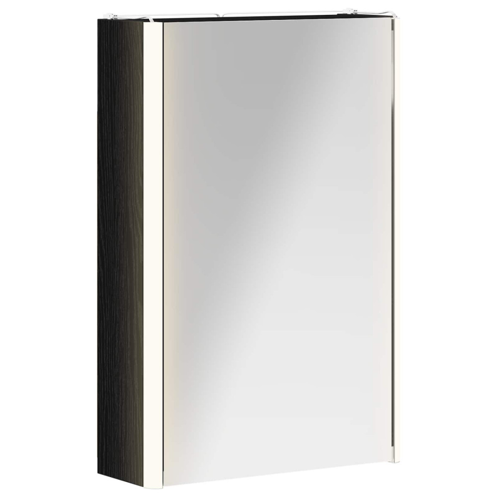 Produktbild för Badrumsspegelskåp Svart Ek 33 x 11,5 x 50 cm Konstruerat trä