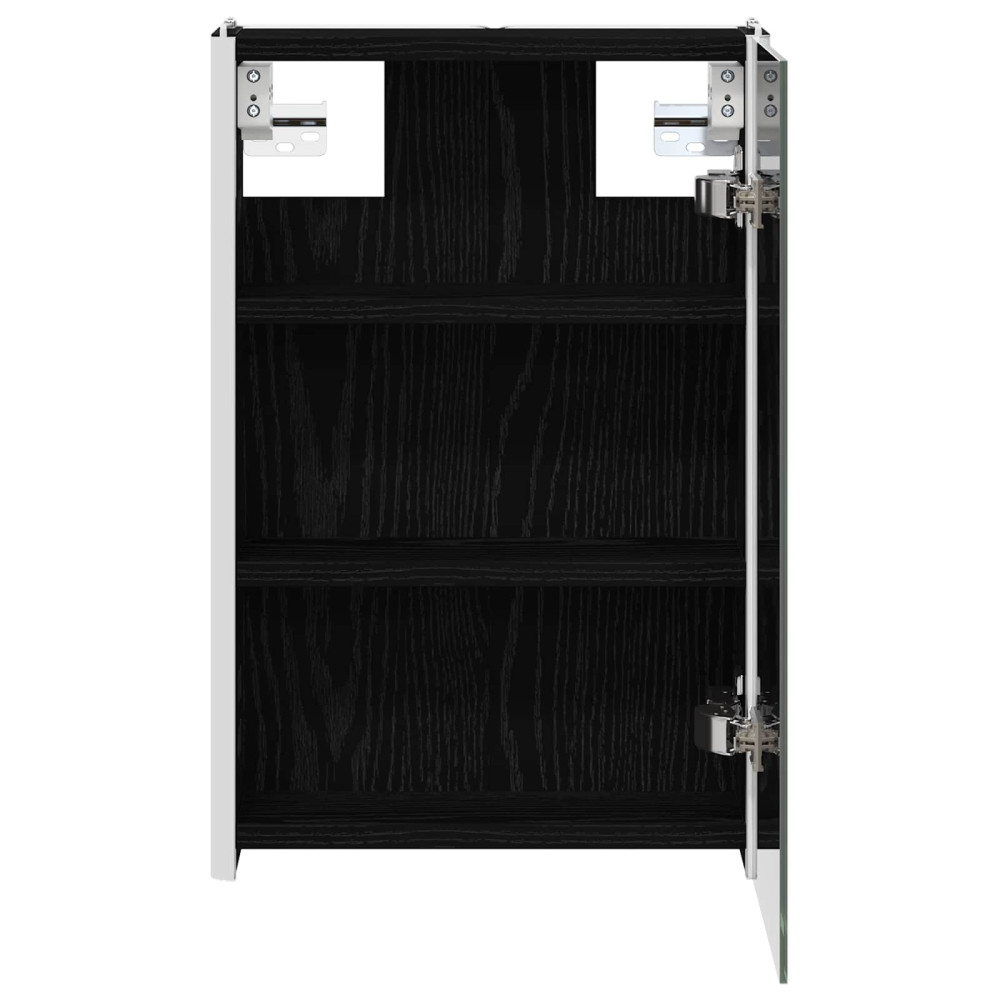 Produktbild för Badrumsspegelskåp Svart Ek 33 x 11,5 x 50 cm Konstruerat trä