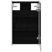 Produktbild för Badrumsspegelskåp Svart Ek 33 x 11,5 x 50 cm Konstruerat trä