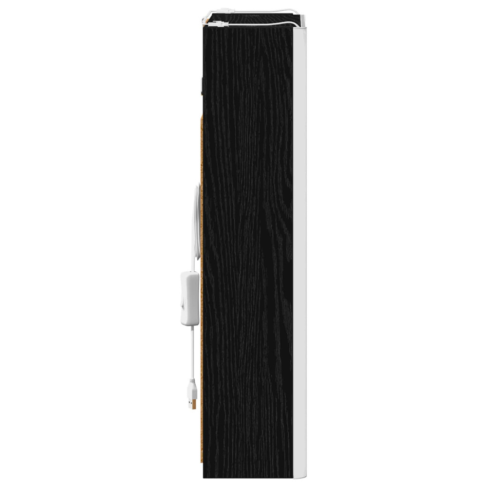 Produktbild för Badrumsspegelskåp Svart Ek 33 x 11,5 x 50 cm Konstruerat trä