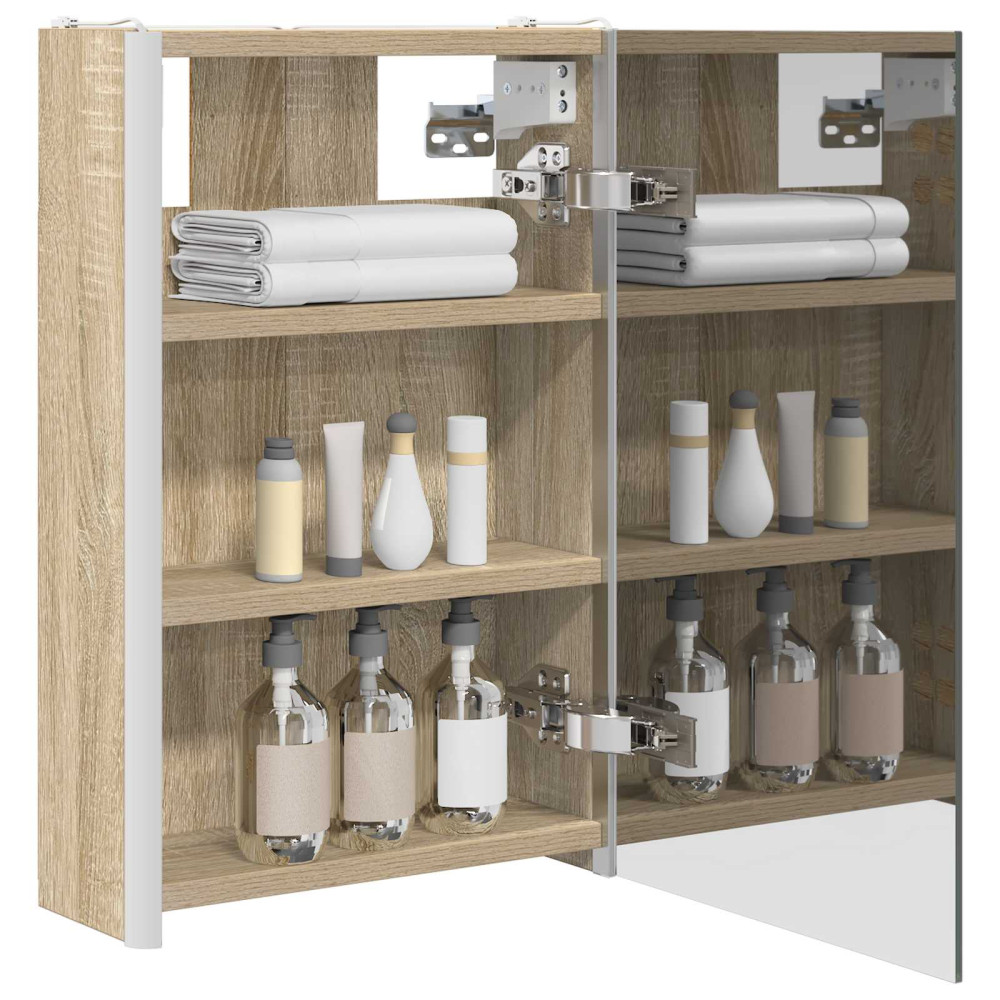 Produktbild för Badrumsspegelskåp Sonoma-ek 33 x 11,5 x 50 cm Konstruerat trä