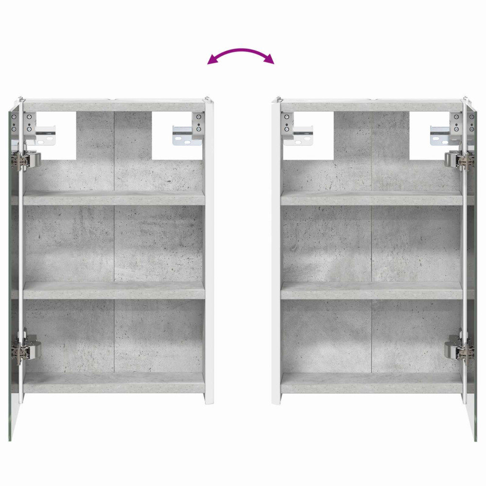 Produktbild för Badrumsspegelskåp Betonggrå 33 x 11,5 x 50 cm Konstruerat trä