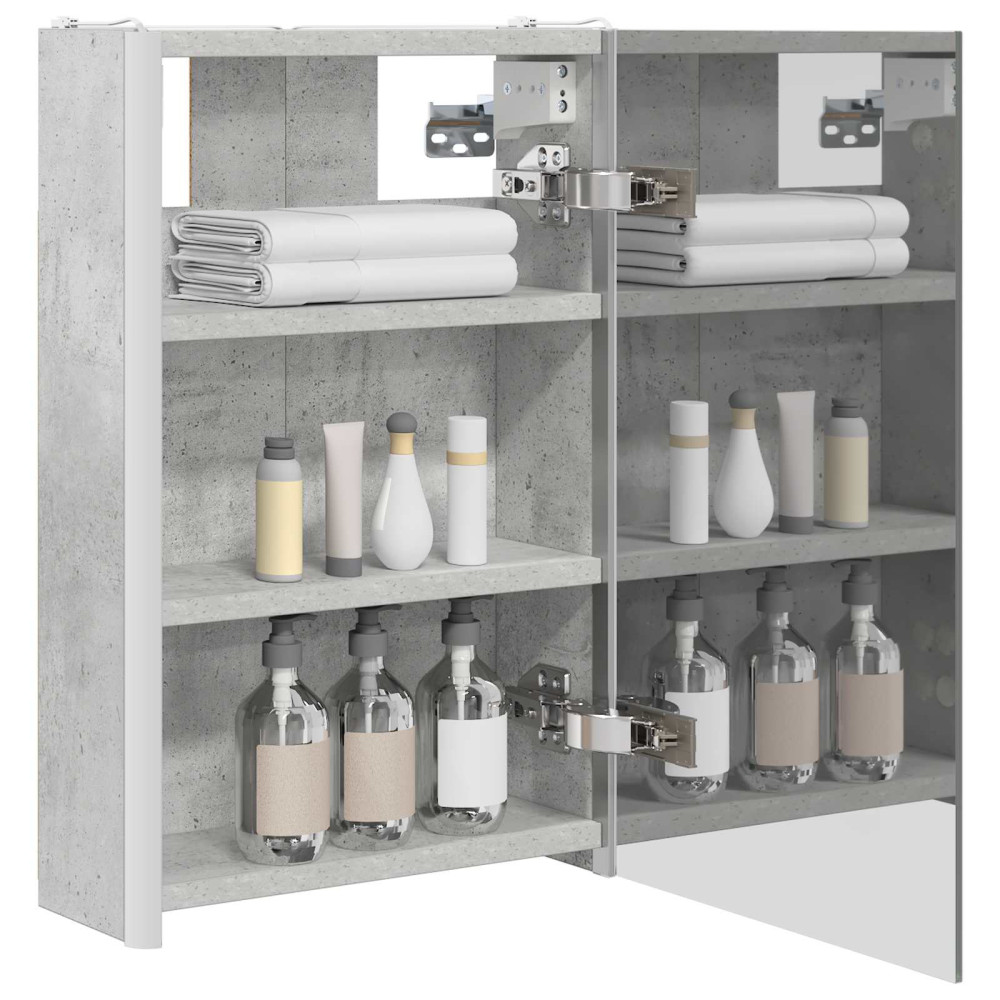 Produktbild för Badrumsspegelskåp Betonggrå 33 x 11,5 x 50 cm Konstruerat trä