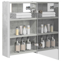 Produktbild för Badrumsspegelskåp Betonggrå 33 x 11,5 x 50 cm Konstruerat trä