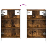 Produktbild för Badrumsspegelskåp för Rökt ek 33 x 11,5 x 50 cm
