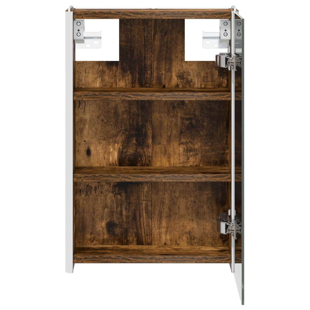 Produktbild för Badrumsspegelskåp för Rökt ek 33 x 11,5 x 50 cm