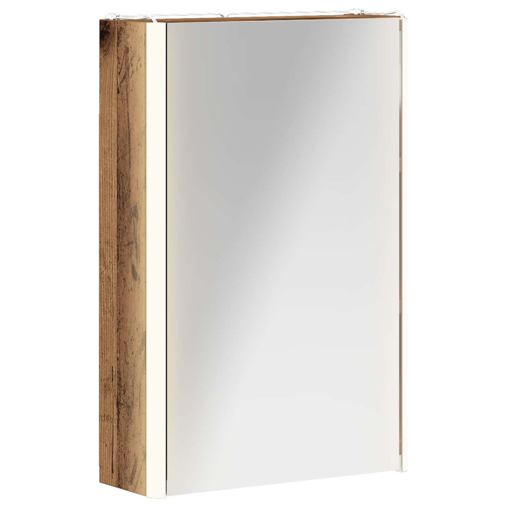 Produktbild för Badrumsspegelskåp Gammalt trä 33 x 11,5 x 50 cm Konstruerat trä