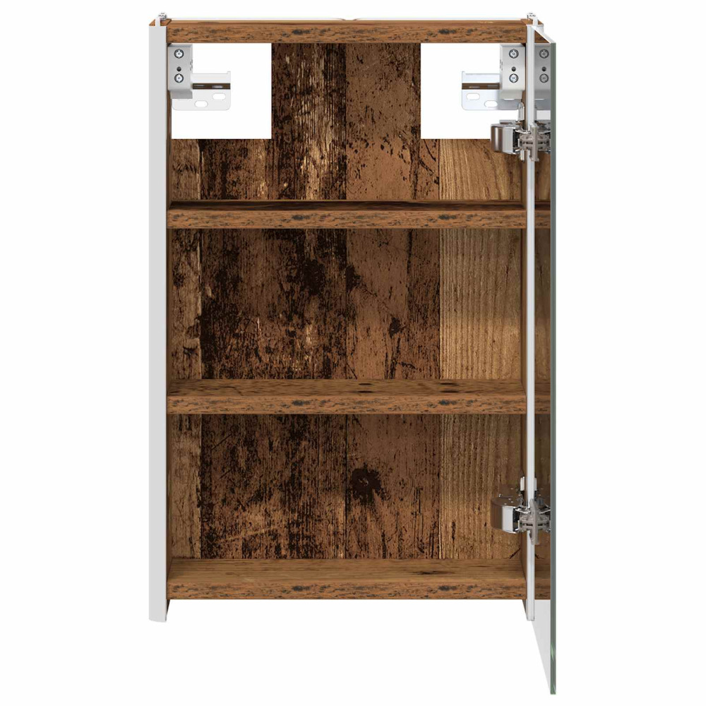 Produktbild för Badrumsspegelskåp Gammalt trä 33 x 11,5 x 50 cm Konstruerat trä