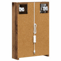 Produktbild för Badrumsspegelskåp Gammalt trä 33 x 11,5 x 50 cm Konstruerat trä