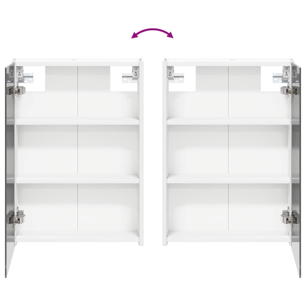 Produktbild för Badrumsspegelskåp för Vit 43 x 11,5 x 60,5 cm Konstruerat trä