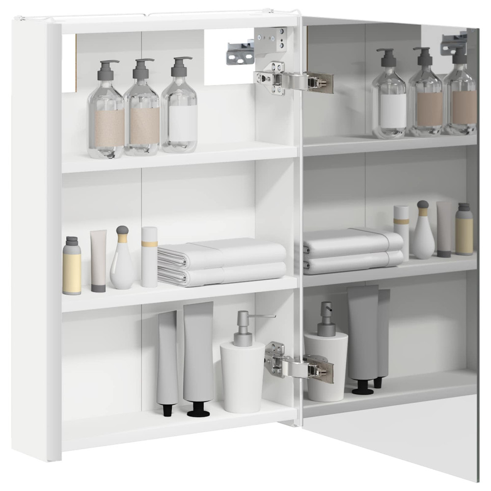Produktbild för Badrumsspegelskåp för Vit 43 x 11,5 x 60,5 cm Konstruerat trä