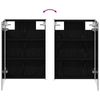 Produktbild för Badrumsspegelskåp Svart Ek 43 x 11,5 x 60,5 cm Konstruerat trä