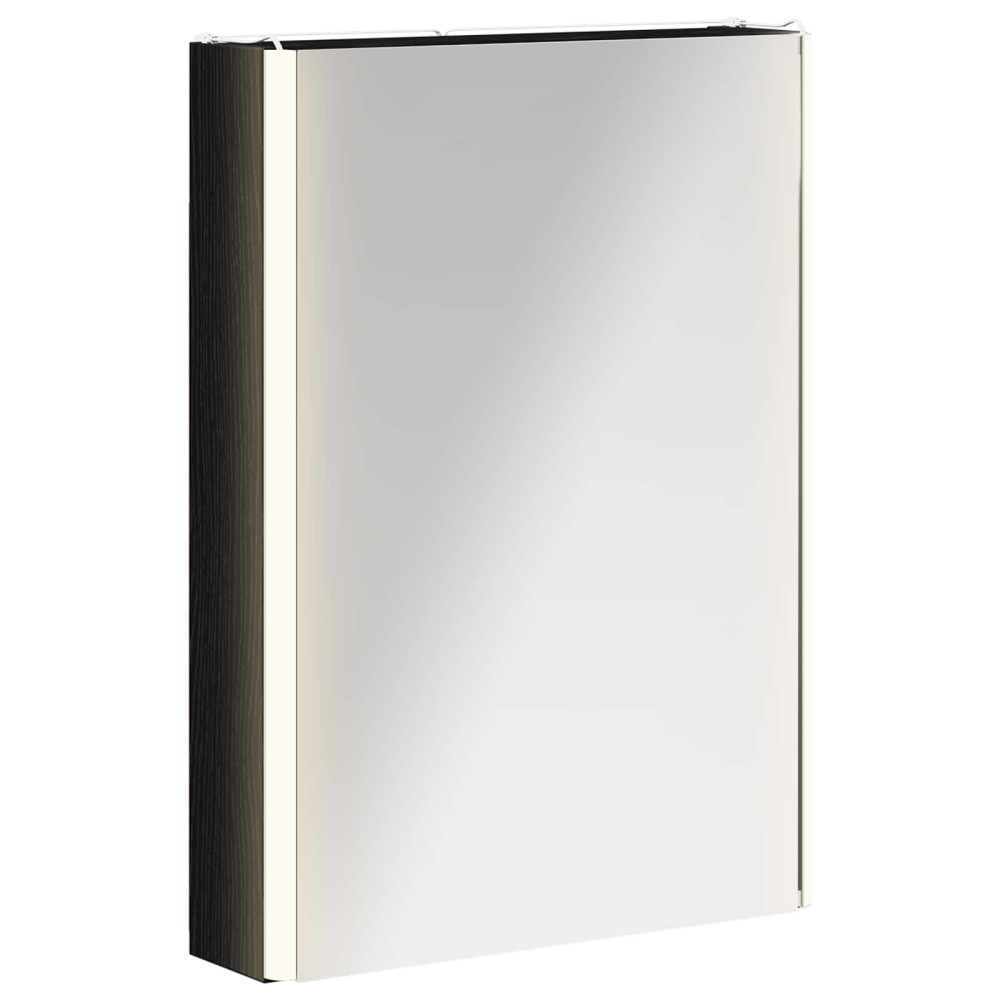 Produktbild för Badrumsspegelskåp Svart Ek 43 x 11,5 x 60,5 cm Konstruerat trä