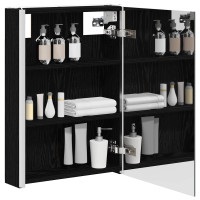 Produktbild för Badrumsspegelskåp Svart Ek 43 x 11,5 x 60,5 cm Konstruerat trä