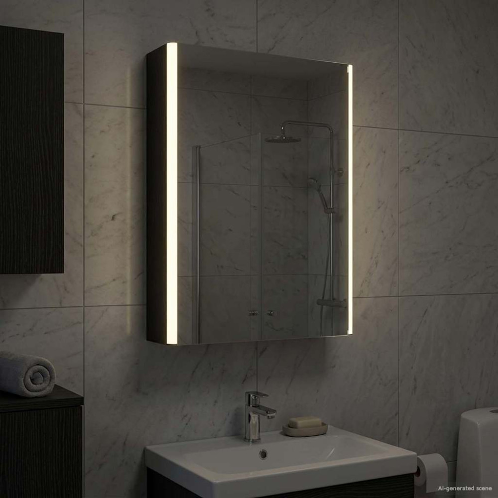 Produktbild för Badrumsspegelskåp Svart Ek 43 x 11,5 x 60,5 cm Konstruerat trä