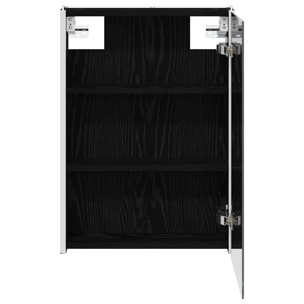 Produktbild för Badrumsspegelskåp Svart Ek 43 x 11,5 x 60,5 cm Konstruerat trä