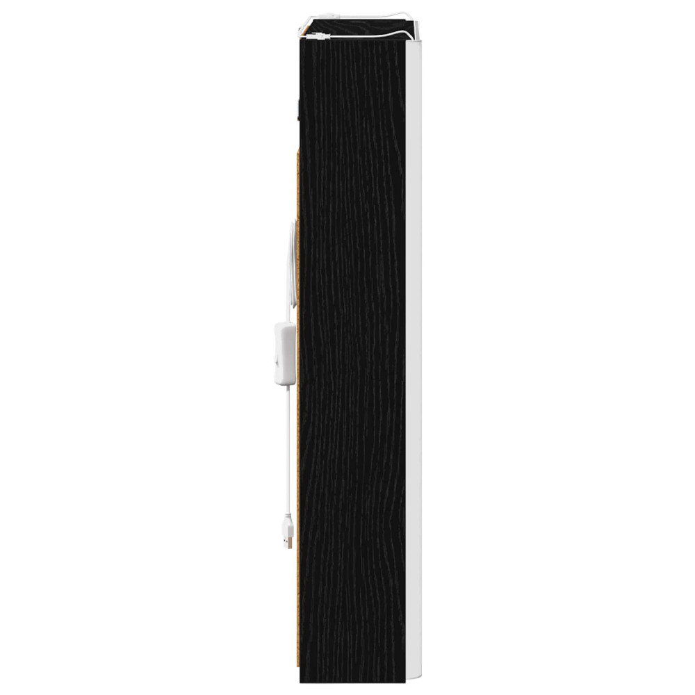 Produktbild för Badrumsspegelskåp Svart Ek 43 x 11,5 x 60,5 cm Konstruerat trä
