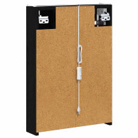 Produktbild för Badrumsspegelskåp Svart Ek 43 x 11,5 x 60,5 cm Konstruerat trä